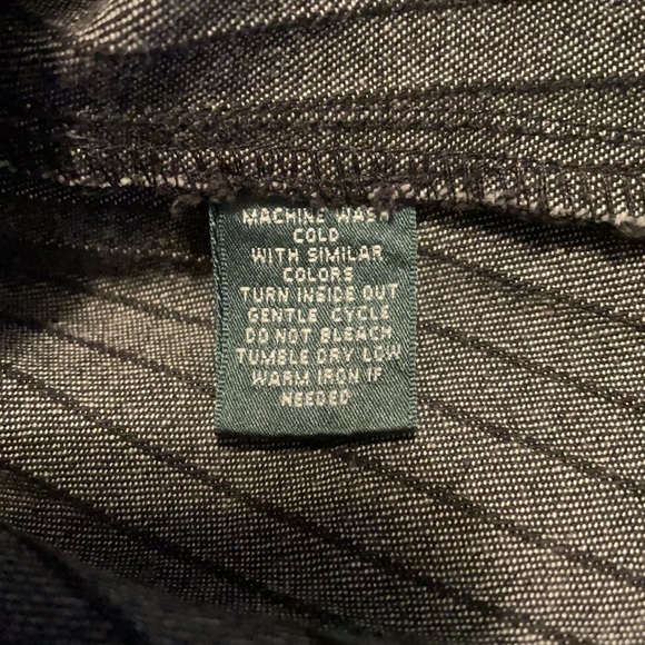 Ralph Lauren Jeans Co Black Denim Pinstrip Jacket Blazer Large NEW NWOT - Picture 10 of 11